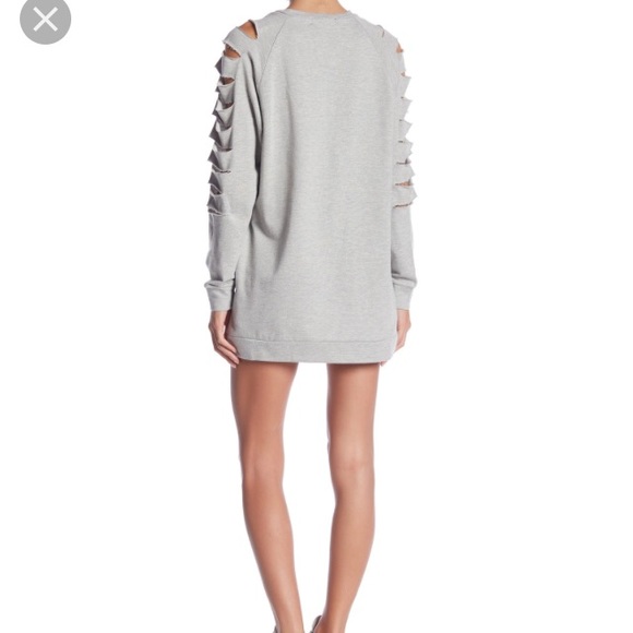 Romeo Juliet Slashed Sweatshirt Dress Top Small - Picture 2 of 3
